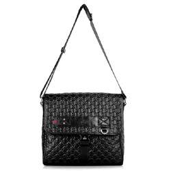 1:1 Gucci 246067 Men's Medium Messenger Bag-Black Guccissima Leather - Click Image to Close